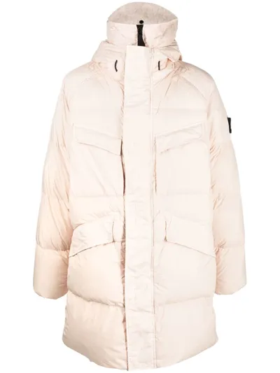 Stone Island Crinkle Reps Padded Relaxed-fit Shell-down Jacket In Rose