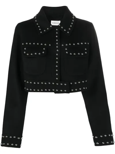 P.a.r.o.s.h Studded Cropped Jacket In Black