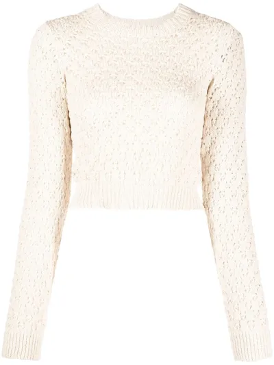 Rotate Birger Christensen Patricia Organic Cotton Knit Top In White