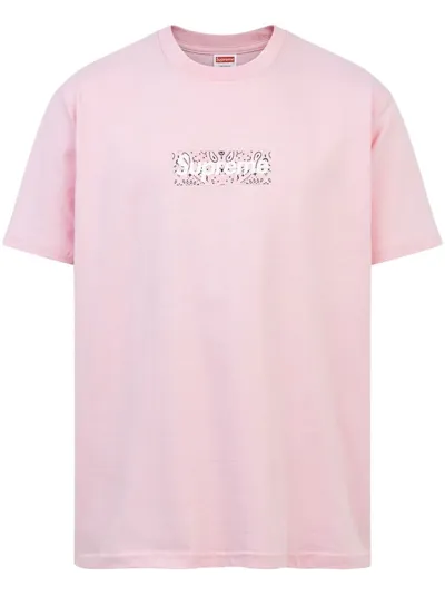 Supreme Bandana Box Logo T-shirt In Pink