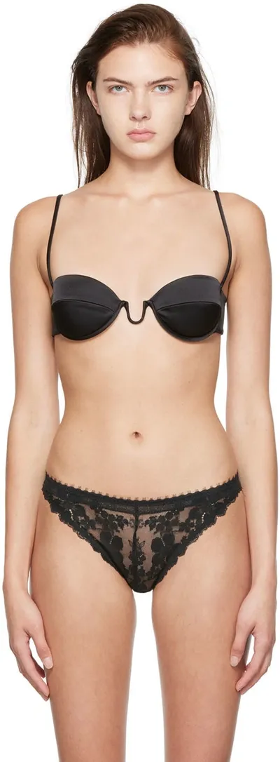 Stella Mccartney Wired Satin Bra Top In Black