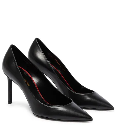 Saint Laurent Anja 85 Leather Pumps In Nero