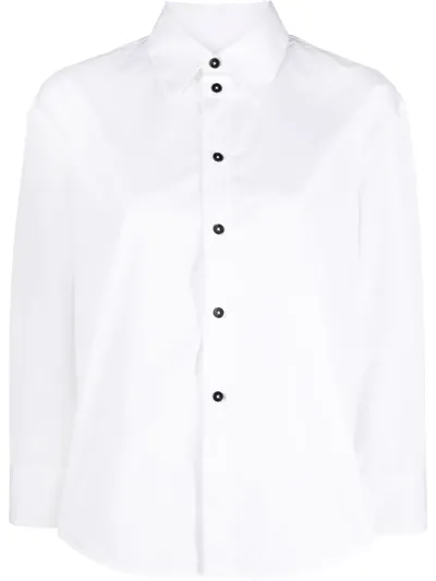 Jil Sander Long-sleeved Cotton Shirt In White