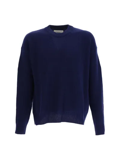 Jil Sander Crewneck Knitted Jumper In Navy