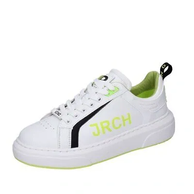 Pre-owned John Richmond Herren Schuhe  43 Eu Sneakers Weiss Leder Bf661-43