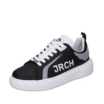 Pre-owned John Richmond Herren Schuhe  41 Eu Sneakers Schwarz Leder Bf663-41