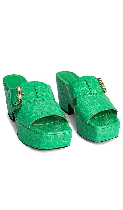 By Far Green Lenka Heeled Sandals In Super Green