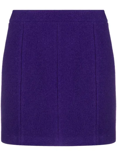 Golden Goose Journey Mini Skirt Fiona Curly Wool Boucle In Violet