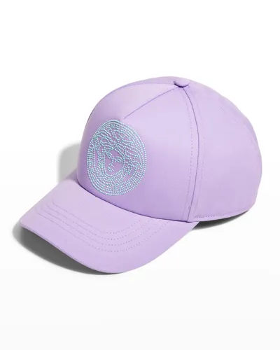 Versace Medusa Logo-embellished Cotton-twill Baseball Cap In Liatris Torquise