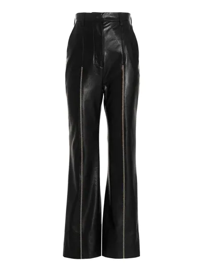 Nanushka Lucee Straight-leg High-rise Vegan-leather Trousers In Black