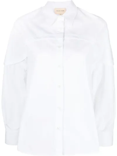 Loulou Studio Fitted Button-up Shirt In White