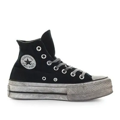 Pre-owned Converse Chuck Taylor  All Star Smoked Schwarz Hohe Sneaker Damen