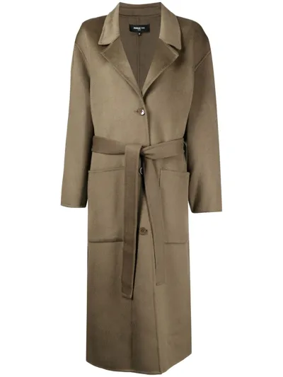 Paule Ka Single-breasted Belted Coat In Green