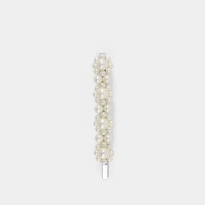 Simone Rocha Medium Flower Hair Clips -  - Pearl - White