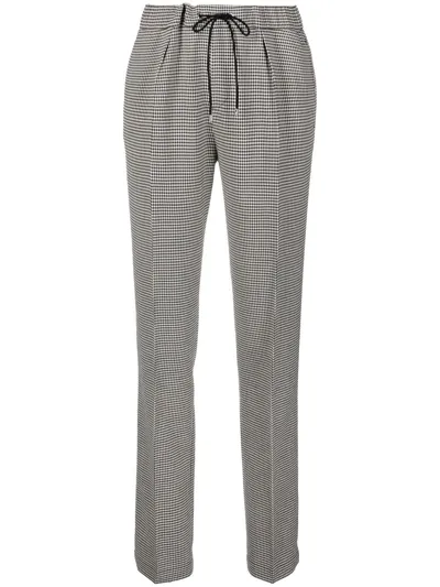 Ralph Lauren Purple Label Checked Pleat-detail Tailored Trousers In 黑色