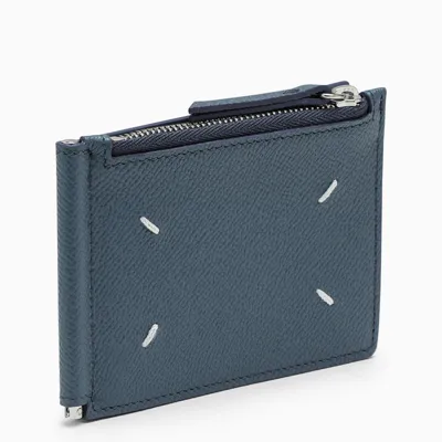 Maison Margiela Blue Leather Horizontal Wallet