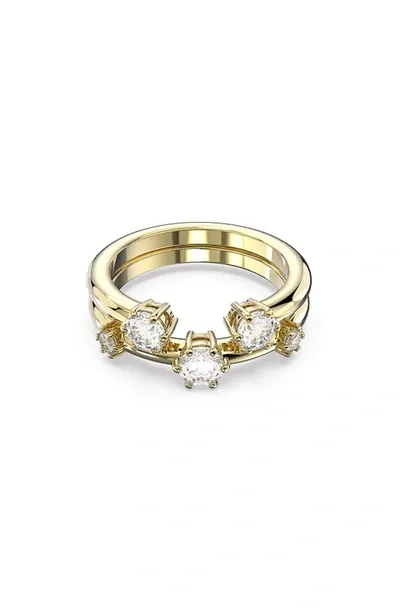 Swarovski Women's Constella 2-piece Goldtone-plated & Crystal Ring Set