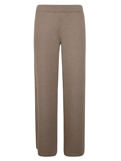 Fabiana Filippi Straight Leg Ribbed Waist Knit Trousers In Brown