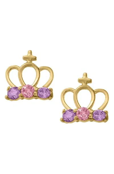 Mignonette Babies' Gold Crown Earrings