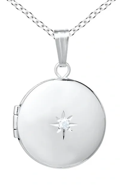 Mignonette Kids'  Sterling Silver & Diamond Locket Necklace