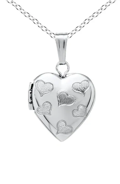 Mignonette Kids' Sterling Silver Heart Locket Necklace