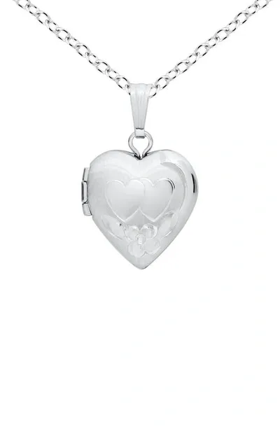 Mignonette Kids' Sterling Silver Heart Locket Necklace