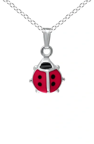 Mignonette Kids' Sterling Silver Ladybug Necklace