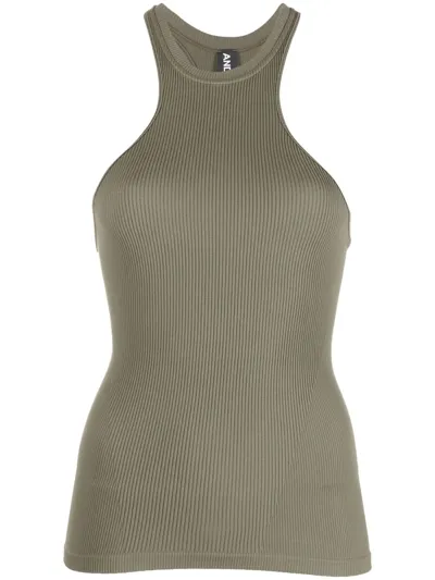 Andreädamo Jersey-knit Halterneck Tank Top In Green