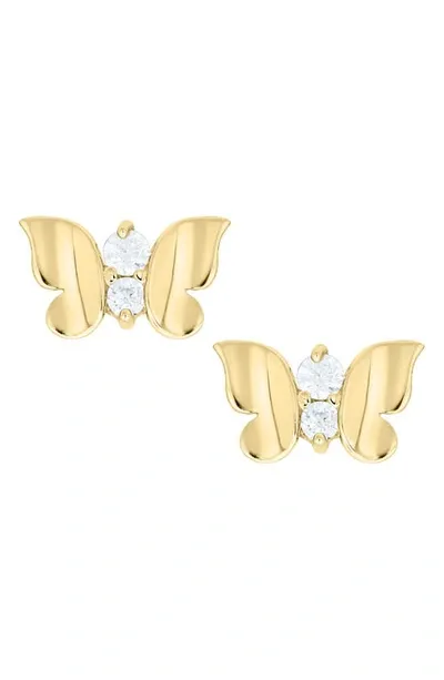 Mignonette Kids'  14k Gold & Cubic Zirconia Butterfly Stud Earrings