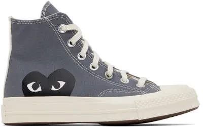 Comme Des Garçons Play Gray Converse Edition Half Heart Chuck 70 Sneakers In Grey