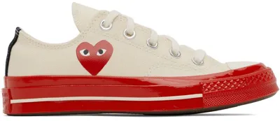 Comme Des Garçons Play Off-white & Red Converse Edition Chuck 70 Sneakers