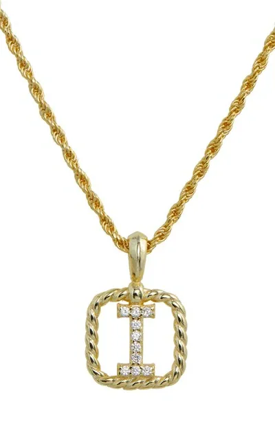 Savvy Cie Jewels Initial Pendant Necklace In Yellow-i