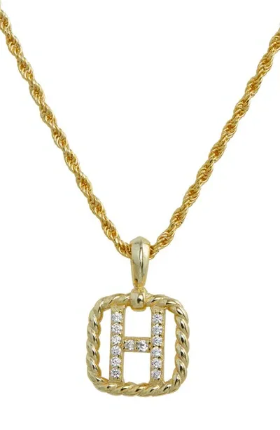 Savvy Cie Jewels Initial Pendant Necklace In Yellow-h