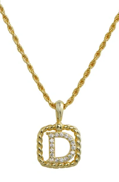 Savvy Cie Jewels Initial Pendant Necklace In Yellow-d