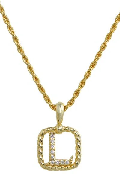 Savvy Cie Jewels Initial Pendant Necklace In Yellow-l