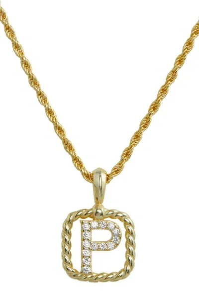 Savvy Cie Jewels Initial Pendant Necklace In Yellow-p