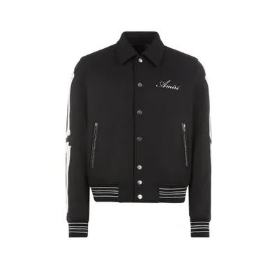 Amiri Men's Nylon Bones Bomber Jacket In Black