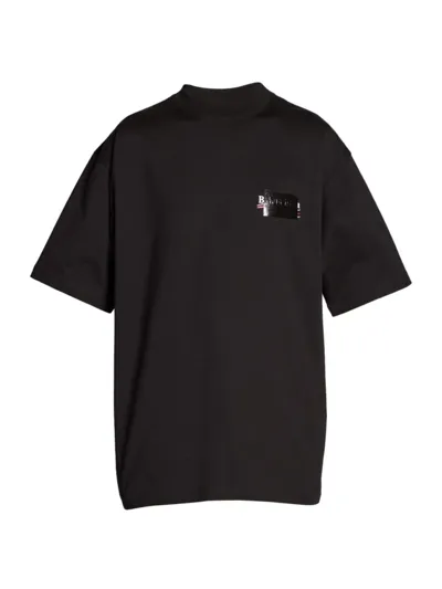 Balenciaga Gaffer Logo-print Cotton-jersey T-shirt In Black White Red