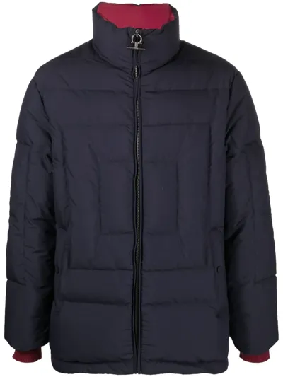 Ferragamo Feather-down Padded Jacket In Blau