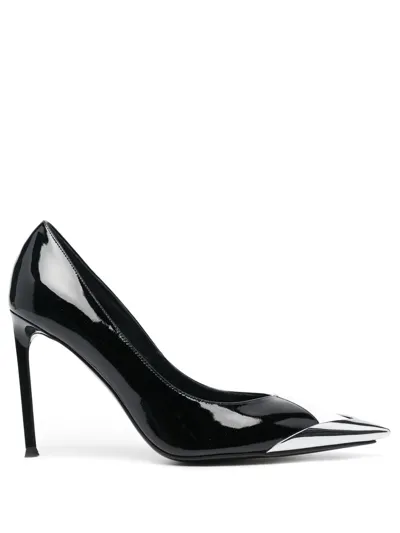 N°21 Contrast-toecap 100mm Leather Pumps In Schwarz