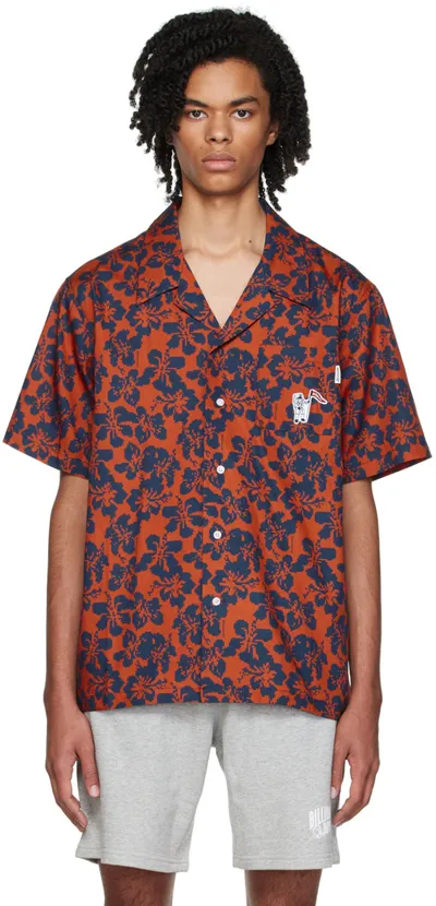 Billionaire Boys Club Red Hibiscus Floral Print Cotton Shirt