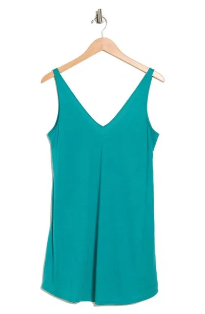 Natori Shangri-la Tencel™ V-neck Chemise In Heather Vivid Teal