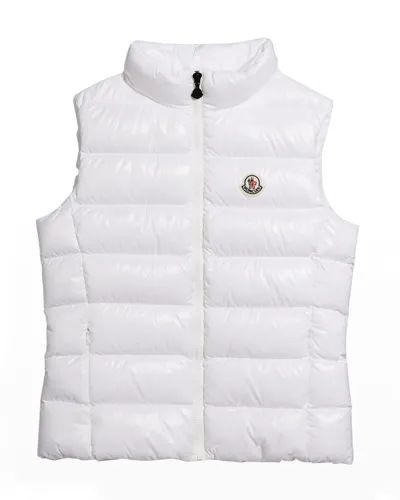 Moncler Kids' Girl's Ghany Quilted Vest In White