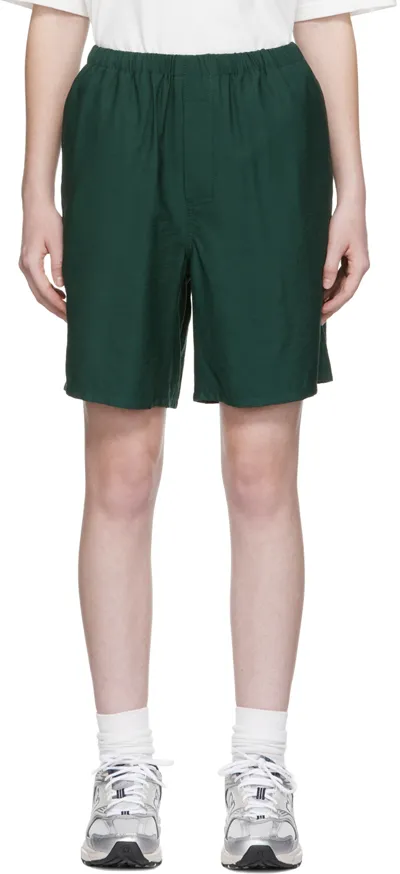 Ami Alexandre Mattiussi Ssense Exclusive Green Viscose Shorts In 311 Evergreen