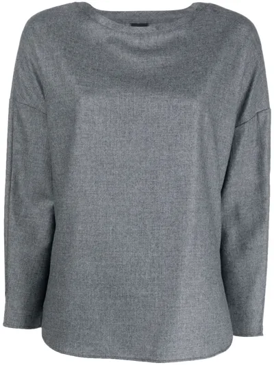 Aspesi Round-neck Blouse In Grey