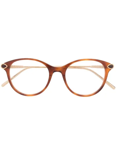 Boucheron Round-frame Tortoiseshell Glasses In Brown