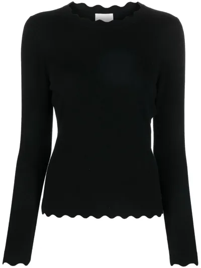 Allude Fine-knit Wool Jumper In Black