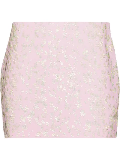 Blumarine Pink Crystal Embellished Mini Skirt