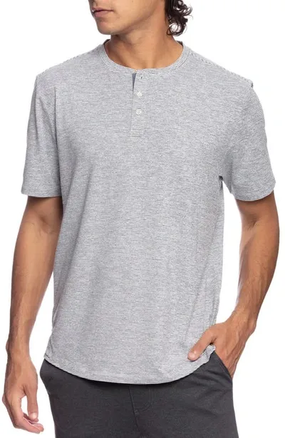 Fundamental Coast Sand Section Pinstripe Henley In Iron