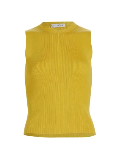 Oscar De La Renta Ribbed-knit Pullover Tank In Daffodil